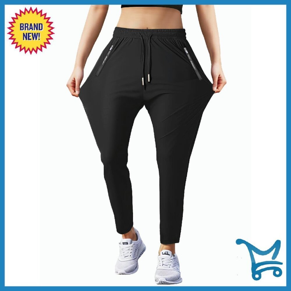 Lightweight Quick-Dry Hiking Pants Stretchy Athletic Running with Zipper Pocket